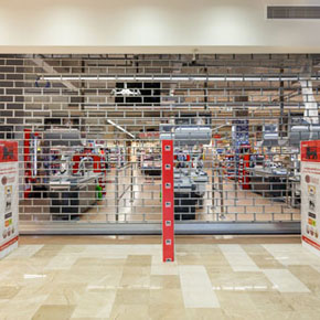 MCA Metallic shutters mounted at Mega Image Concept Store Bucharest 