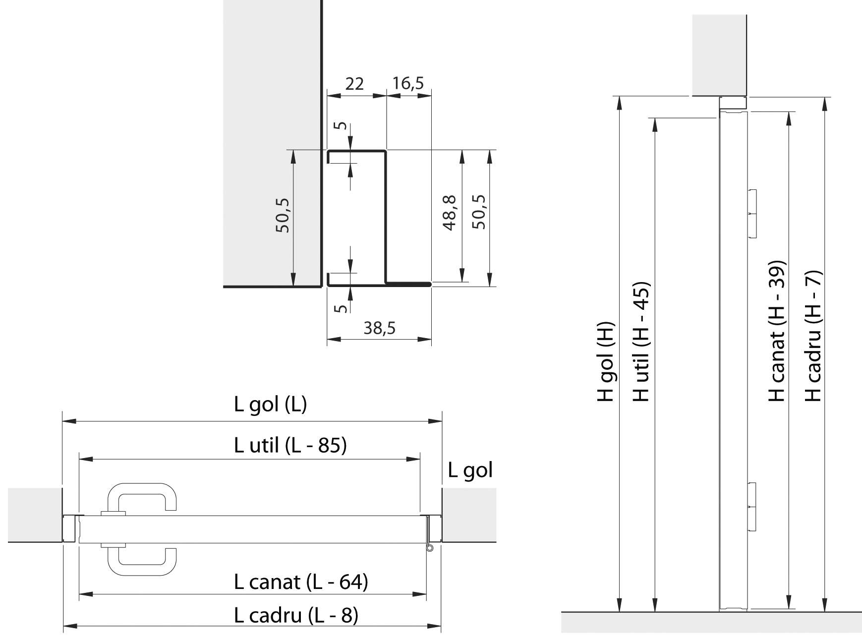 Usi metalice tehnice - schite si dimensiuni pentru usile metalice tehnice